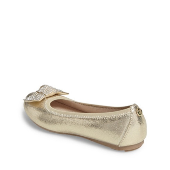 Stuart Weitzman Fannie Glitz Ballet Flat Champagne - Picture 4 of 10